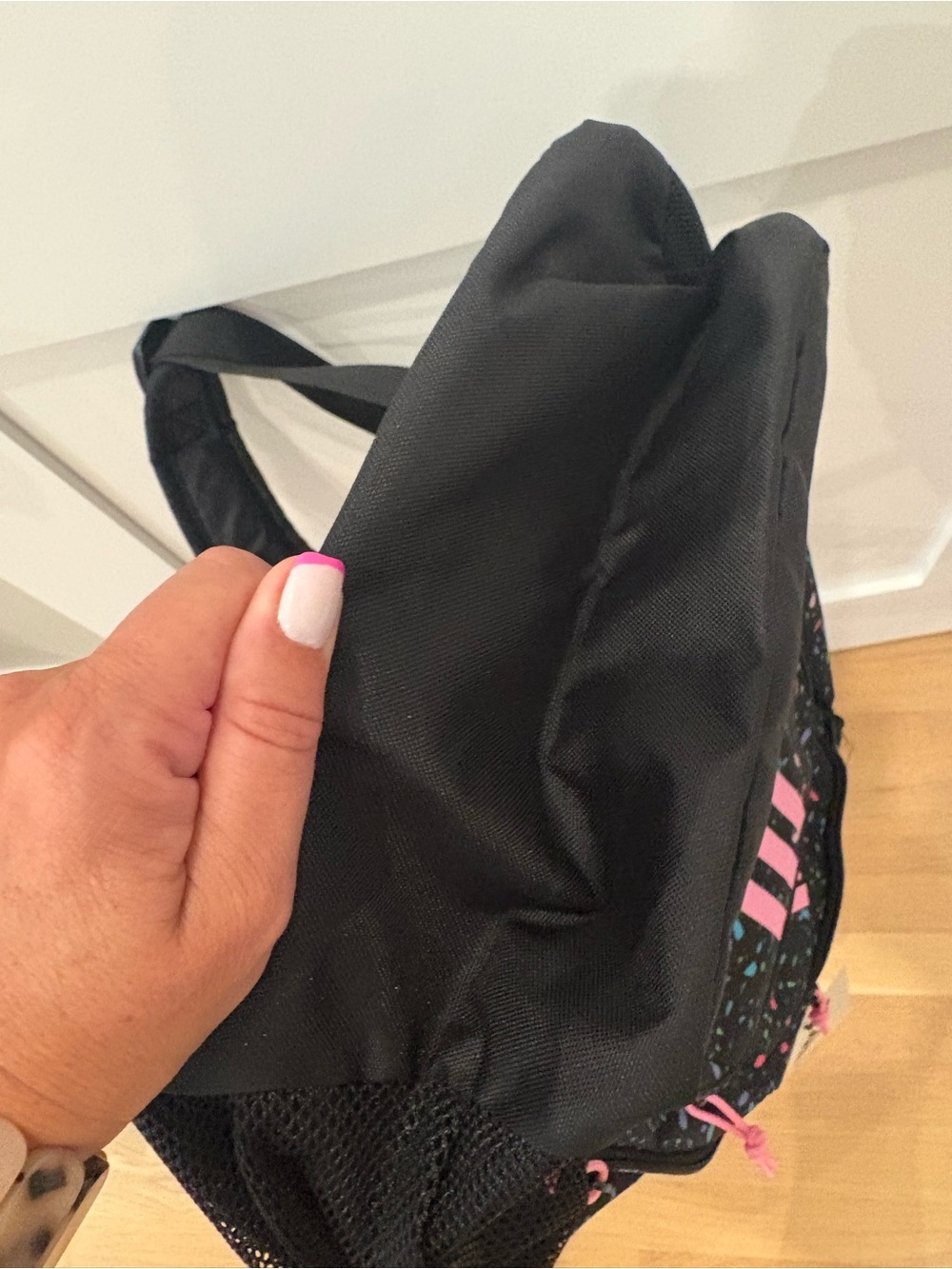 NWT Adidas kids Black Backpack with speckle/confetti design - Picture 5 of 5